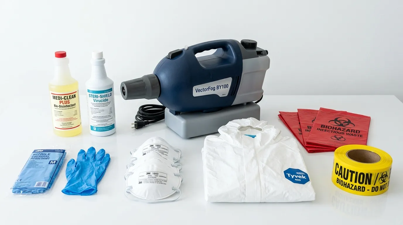 Professional biohazard remediation crew working in North Babylon